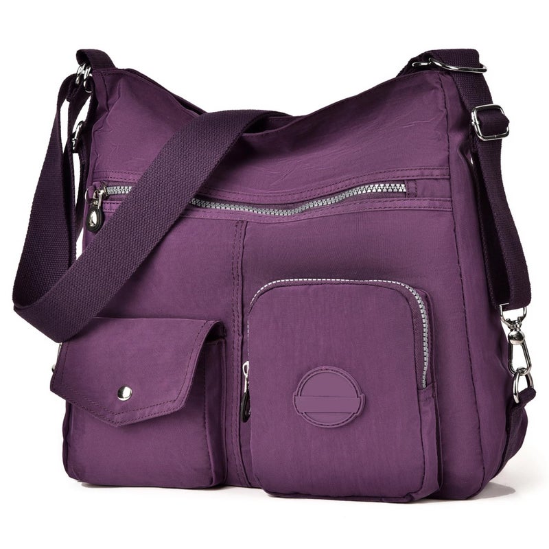 Dora & Liz Multipurpose Hobo Purse for Women with Antitheft RFID, Waterproof Nylon Crossbody Bag Shoulder Handbag, Convertible Backpack - Image 1